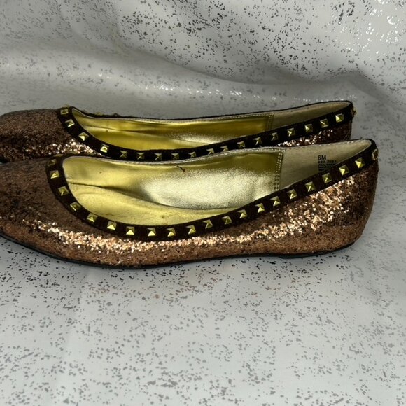 Bronze Glitter flats size 6 by n by nicole miller - Picture 3 of 4